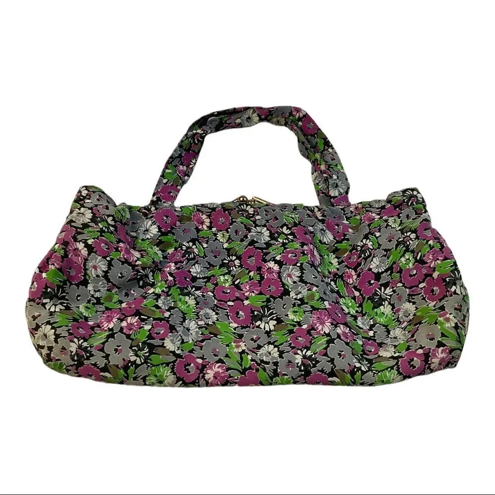 Women’s Vintage Garden Flower Multicolor clutch handbag.